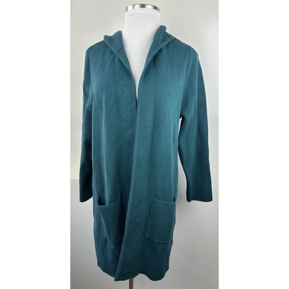 Torrid Open Front Hooded Cardigan Sweater Jacket Pockets Dark Teal Plus Size 3X - Picture 14 of 14